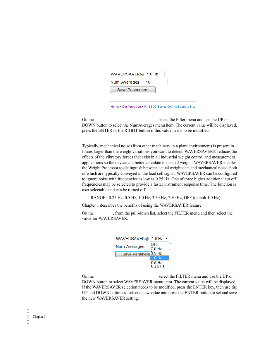 Waversaver® parameter | Hardy HI 6500 Series User Manual | Page 100 / 184