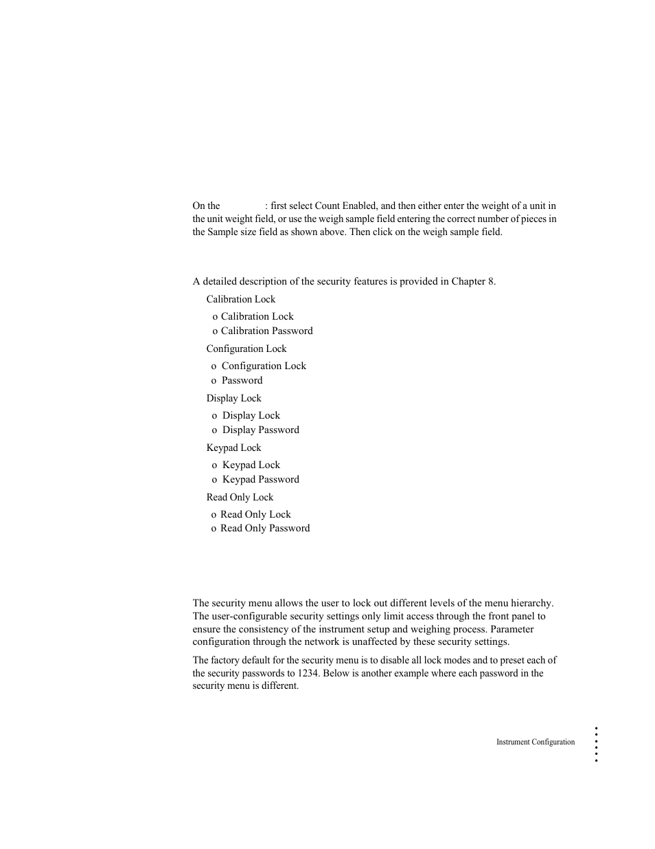 Security parameter menu | Hardy HI 6500 Series User Manual | Page 107 / 184