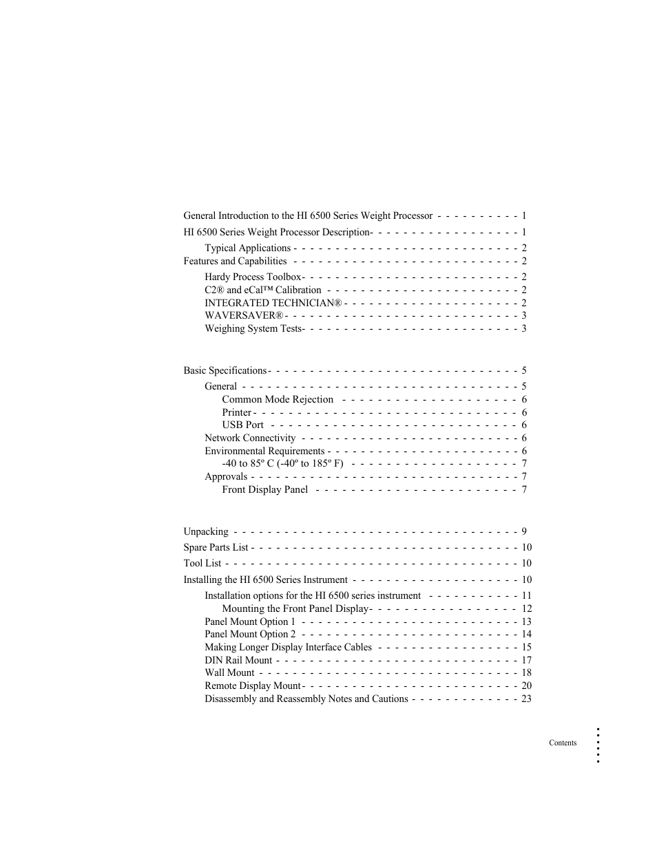 Hardy HI 6500 Series User Manual | Page 3 / 184