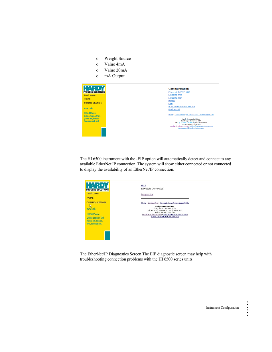 Ethernet/ip commands and parameters | Hardy HI 6500 Series User Manual | Page 81 / 184