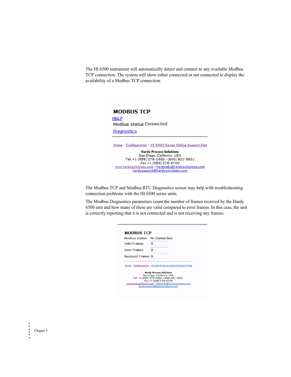 Modbus tcp commands and parameters | Hardy HI 6500 Series User Manual | Page 86 / 184