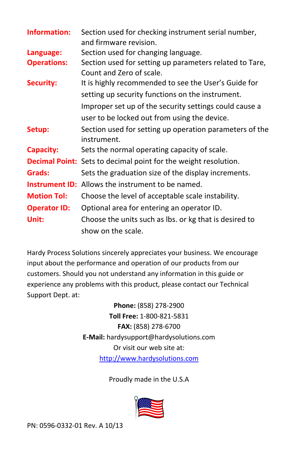 Hardy HI 6500 Series User Manual | Page 8 / 8