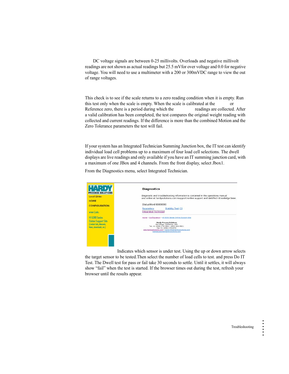 Rtz (return to zero) test, It test, Sensor number | Rtz (return to zero) test it test | Hardy HI 6300 Series User Manual | Page 125 / 156