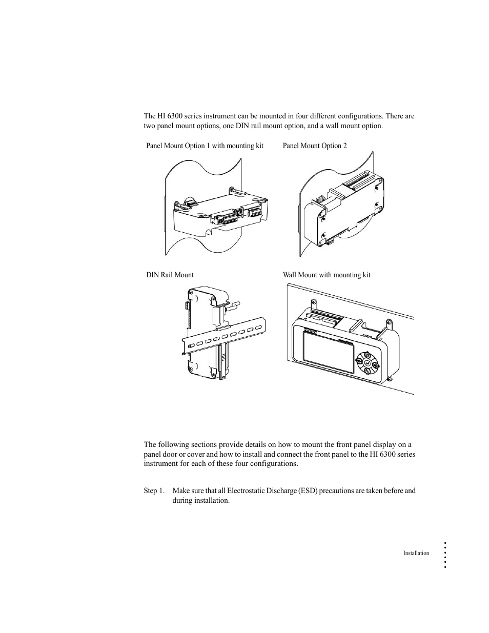 Mounting the front panel display | Hardy HI 6300 Series User Manual | Page 17 / 156