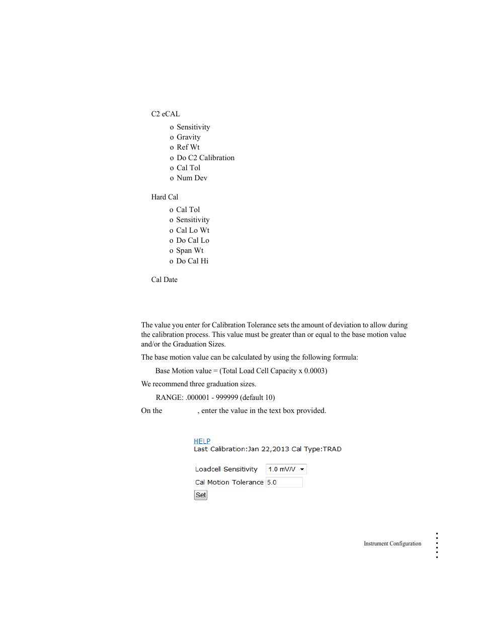 Calibration menu, C2 (ecal) commands and parameters | Hardy HI 6300 Series User Manual | Page 53 / 156