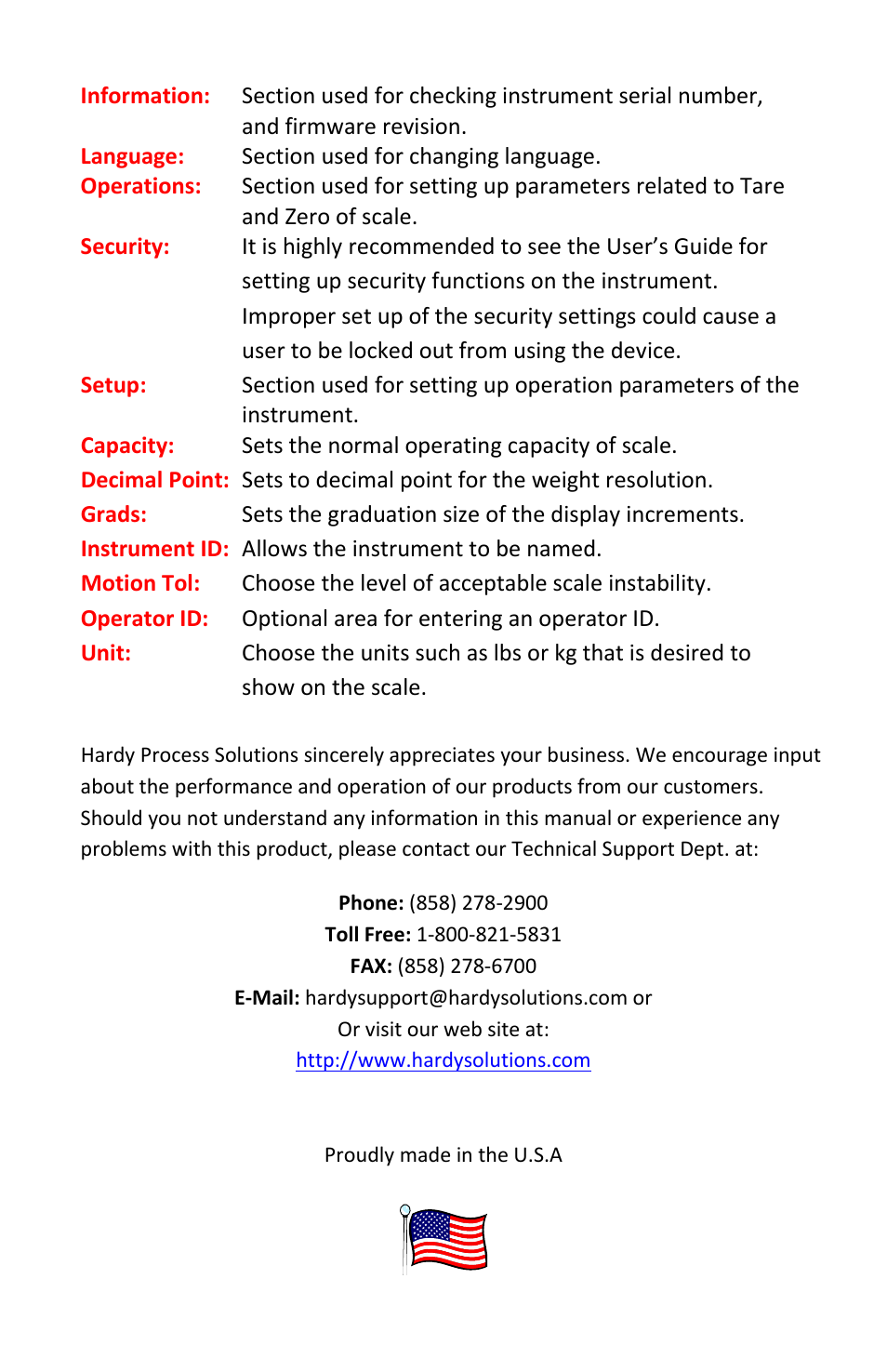 Hardy HI 6300 Series User Manual | Page 8 / 8