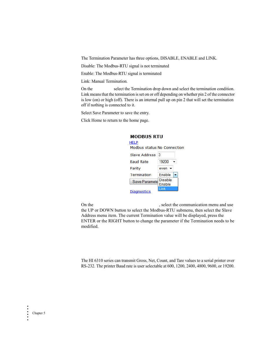 Printer command parameters | Hardy HI 6300 Series User Manual | Page 68 / 168