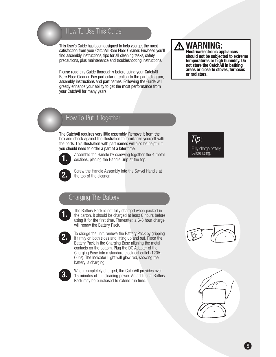 Warning | Bissell 3107 User Manual | Page 5 / 12