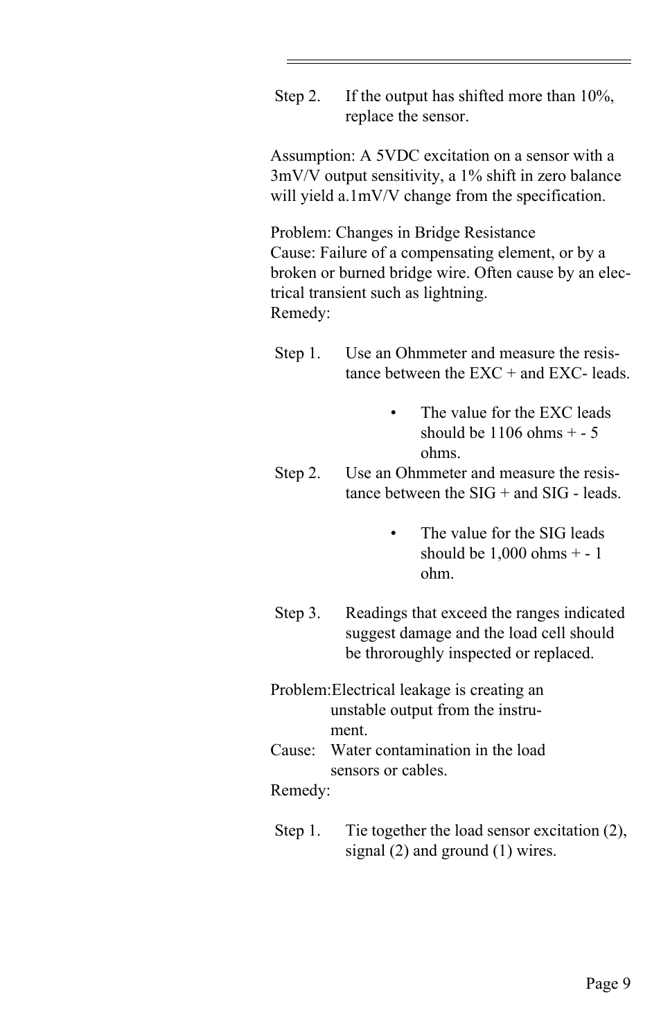 Bridge resistance test, Resistance to ground test | Hardy HI HLPT Tension Load Points User Manual | Page 15 / 20