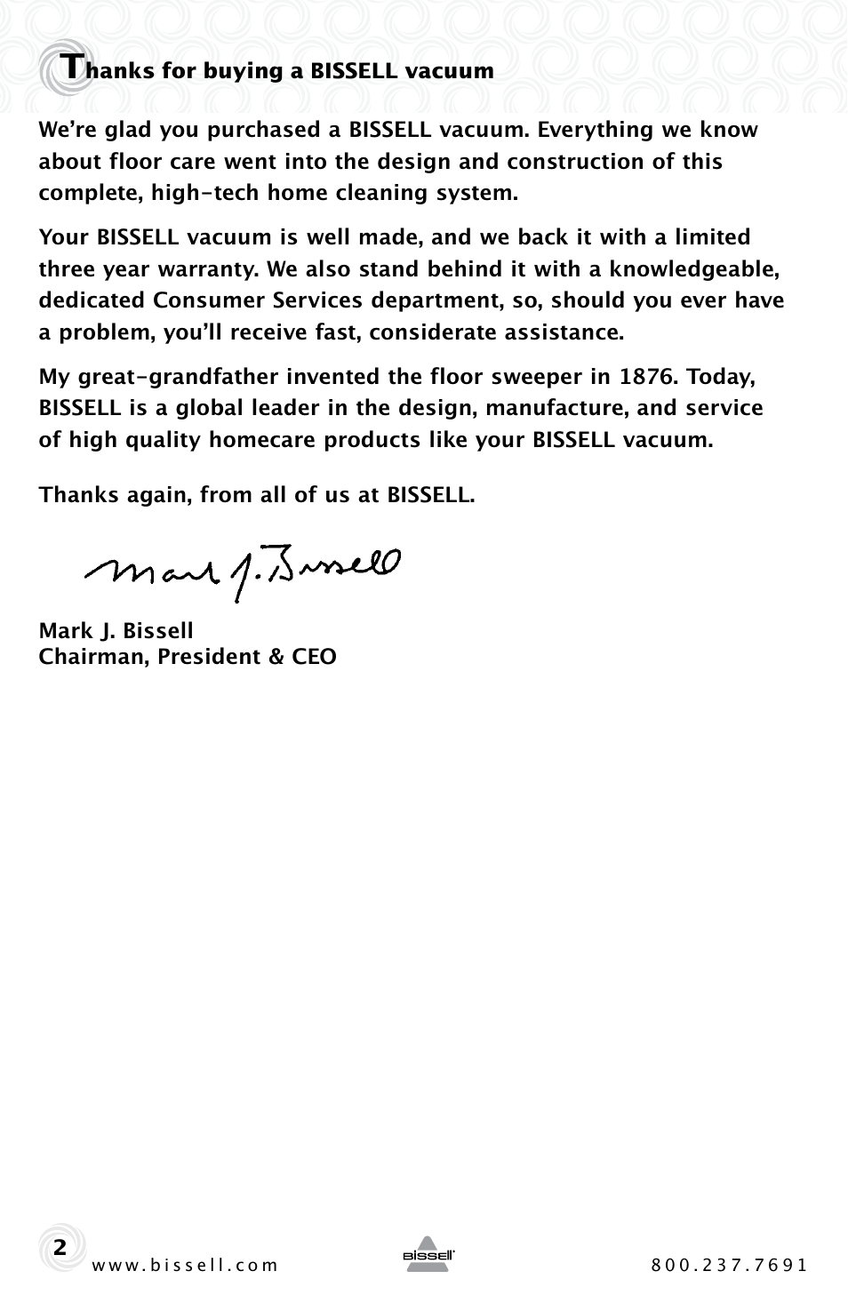 Bissell Power Clean 62X5 User Manual | Page 2 / 16