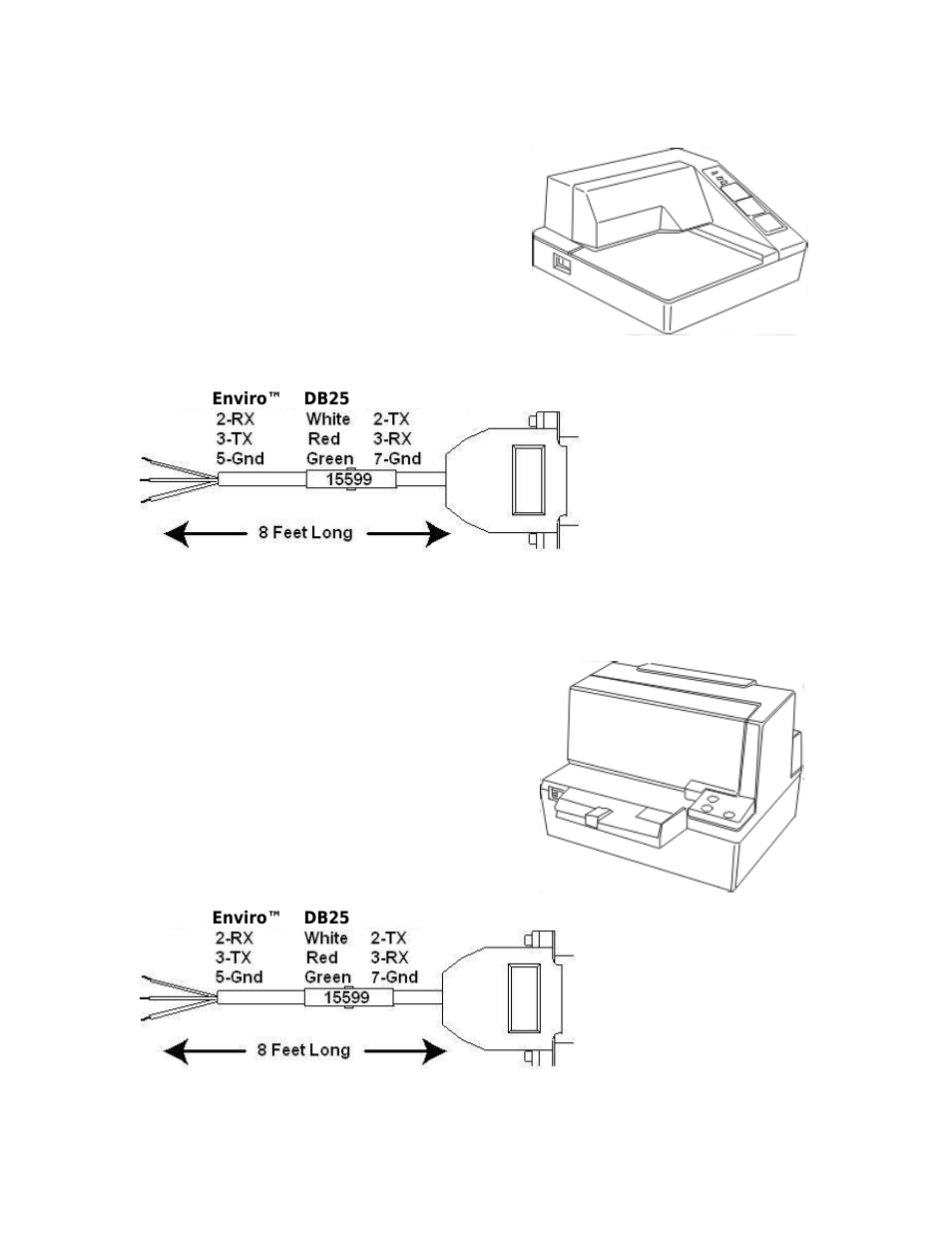 Tm-u295 ticket printer, Tm-u590 ticket printer | Hardy Enviro Bench Scales User Manual | Page 2 / 8