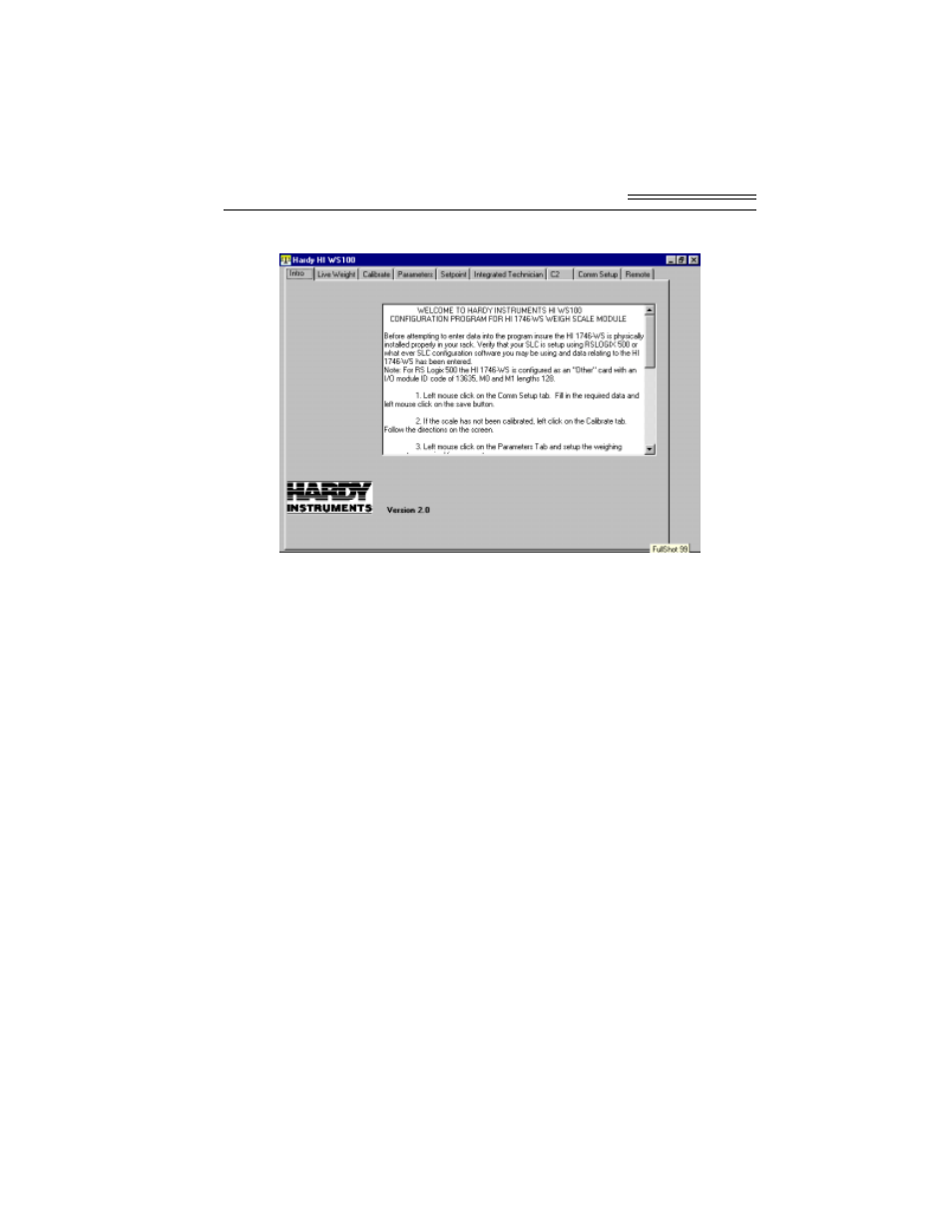Setup procedures, Comm setup for slc models (except slc 5/02), Setup procedures -3 | Comm setup for slc models (except slc 5/02) -3 | Hardy WS100 Configuration Software User Manual | Page 18 / 42