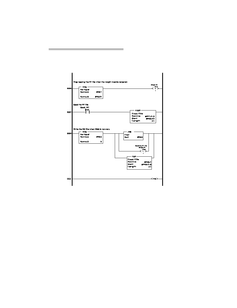 Fig. 4-4 sample of required ladder logic | Hardy WS100 Configuration Software User Manual | Page 21 / 42