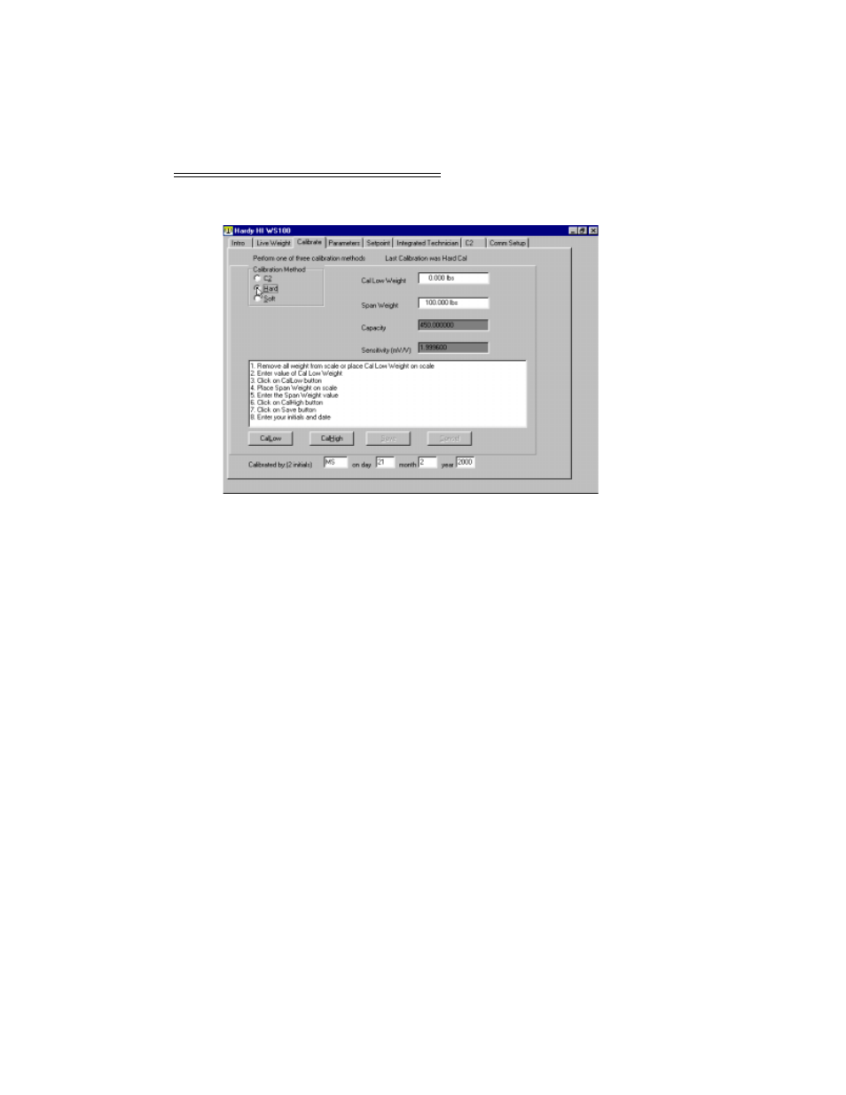 Soft calibration, Soft calibration -4, Fig. 5-3 hard calibration -4 | Hardy WS100 Configuration Software User Manual | Page 31 / 42