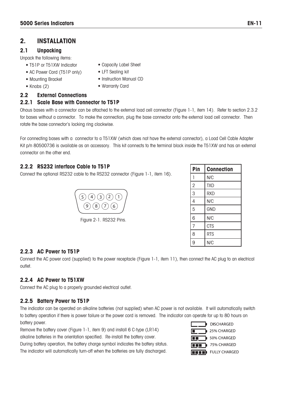 Installation | Holtgreven Ohaus Defender Series Bench Scales User Manual | Page 13 / 64