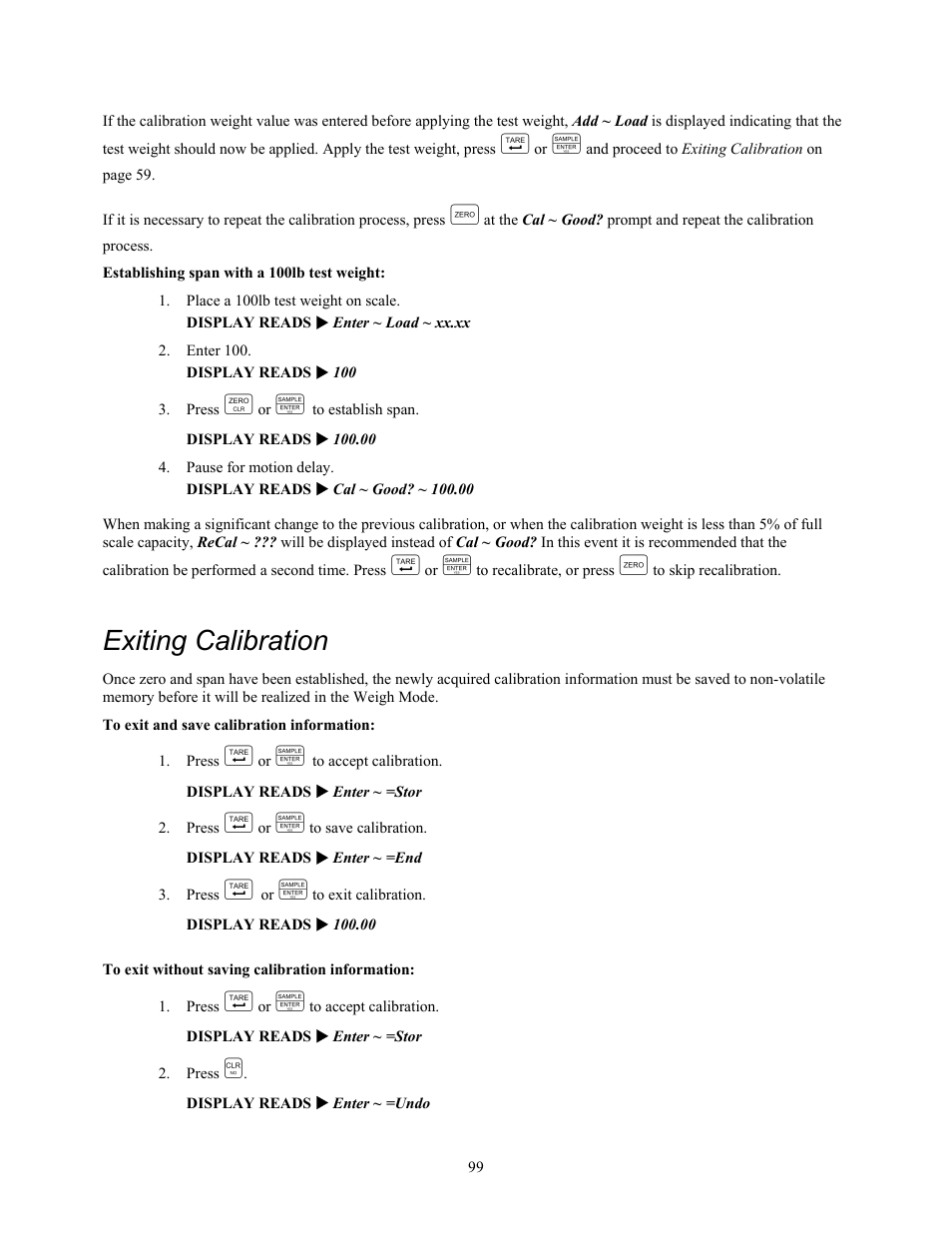 Exiting calibration | Holtgreven GSE-355 I.S. User Manual | Page 108 / 122