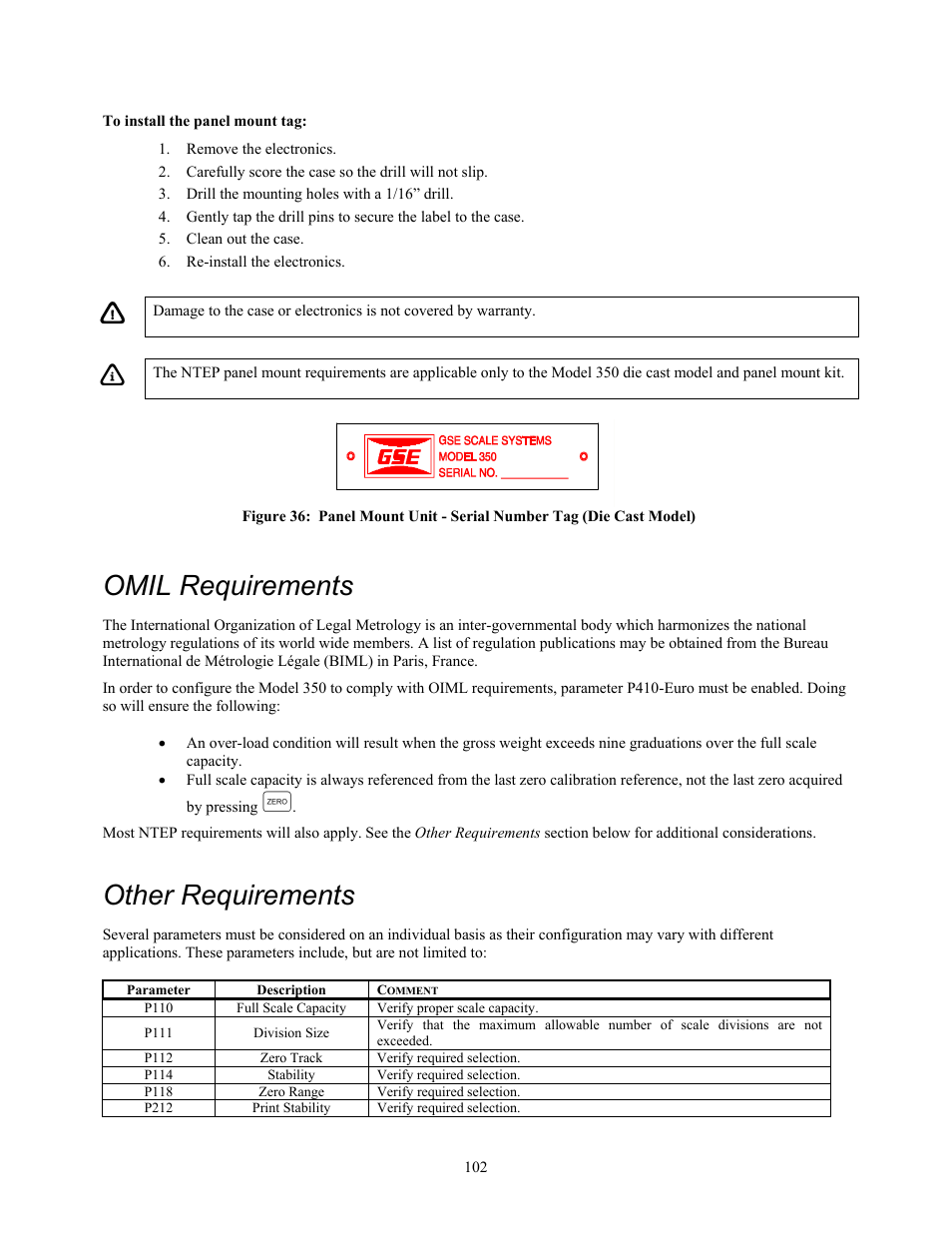 Omil requirements, Other requirements | Holtgreven GSE-355 I.S. User Manual | Page 111 / 122