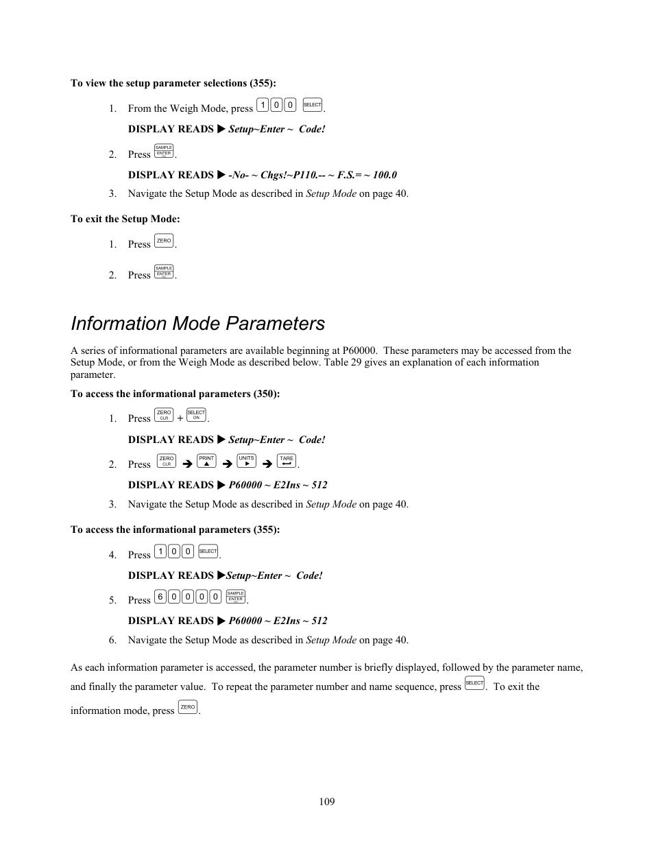 Information mode parameters | Holtgreven GSE-355 I.S. User Manual | Page 118 / 122