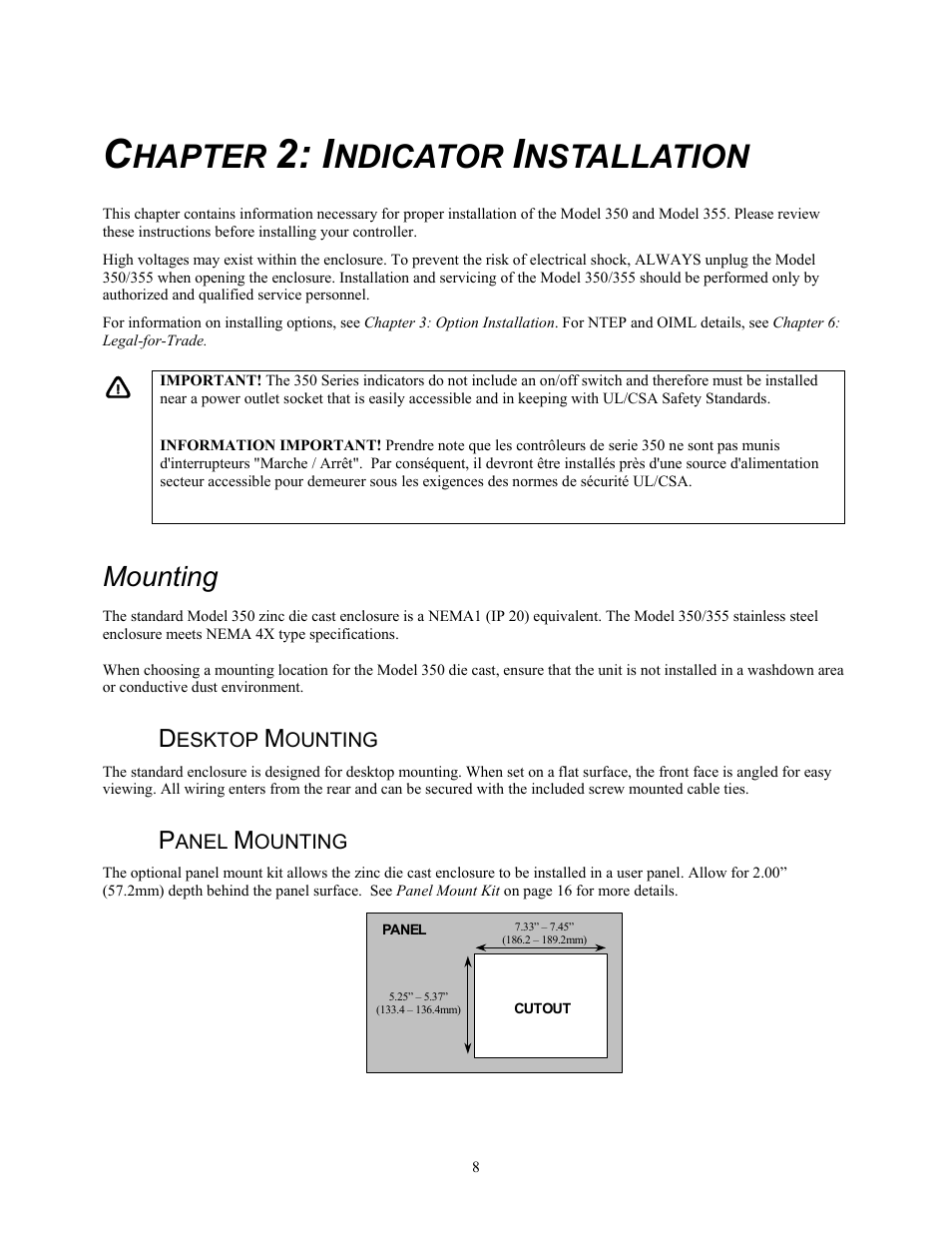 Hapter, Ndicator, Nstallation | Mounting | Holtgreven GSE-355 I.S. User Manual | Page 17 / 122