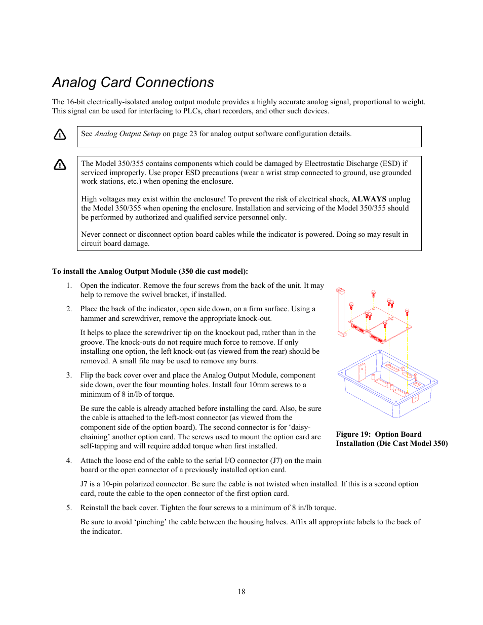 Analog card connections | Holtgreven GSE-355 I.S. User Manual | Page 27 / 122