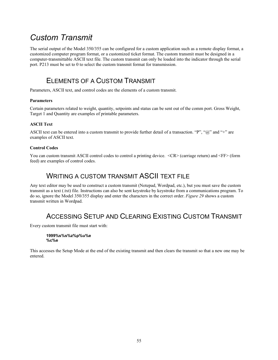 Custom transmit, Ascii | Holtgreven GSE-355 I.S. User Manual | Page 64 / 122