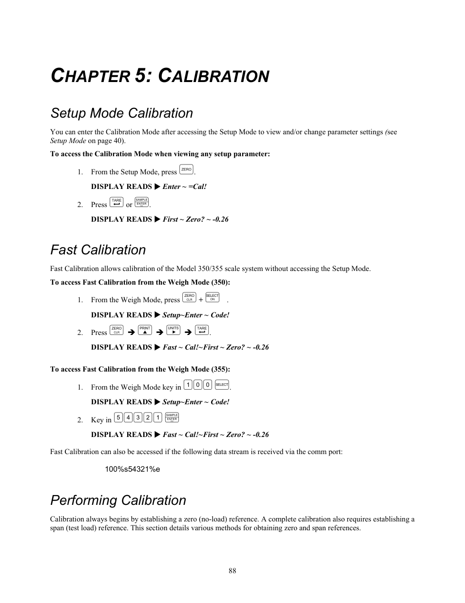 Hapter, Alibration, Setup mode calibration | Fast calibration, Performing calibration | Holtgreven GSE-355 I.S. User Manual | Page 97 / 122
