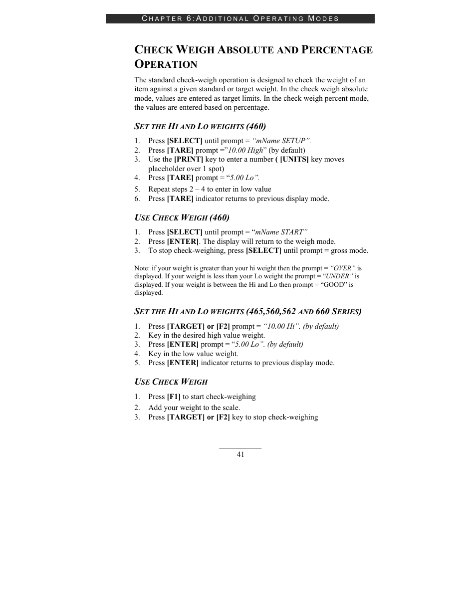 Heck, Eigh, Bsolute and | Ercentage, Peration | Holtgreven GSE-665 User Manual | Page 49 / 74