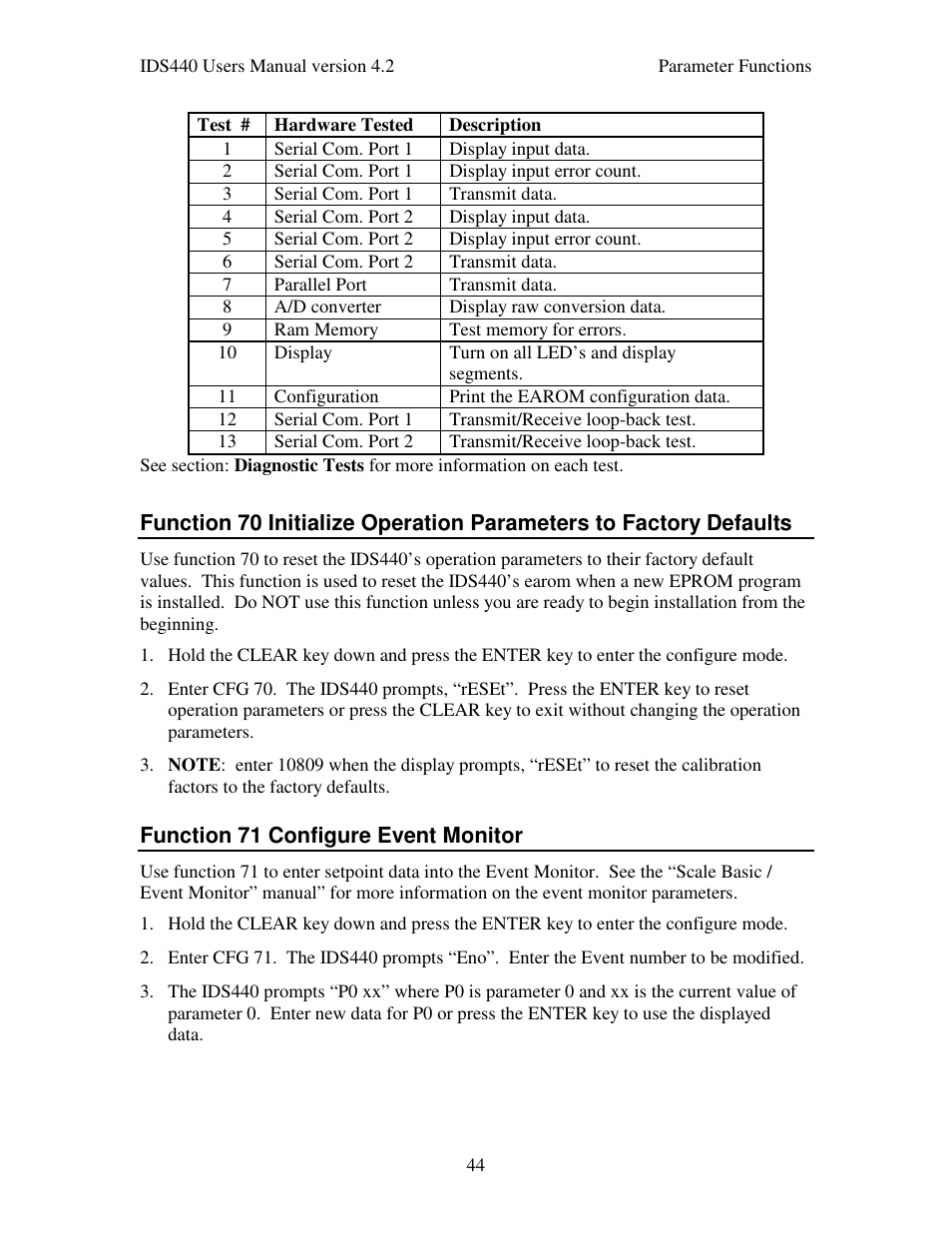 Industrial Data Systems IDS 440 User Manual | Page 48 / 65