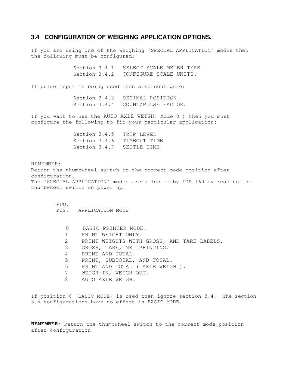 4 configuration of weighing application options | Industrial Data Systems IDS 160 User Manual | Page 27 / 42