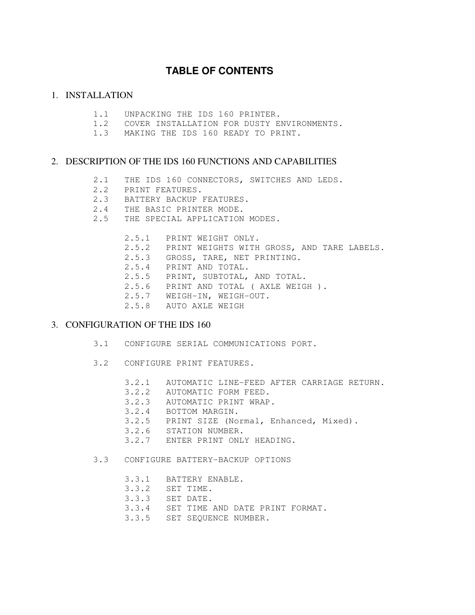 Industrial Data Systems IDS 160 User Manual | Page 3 / 42