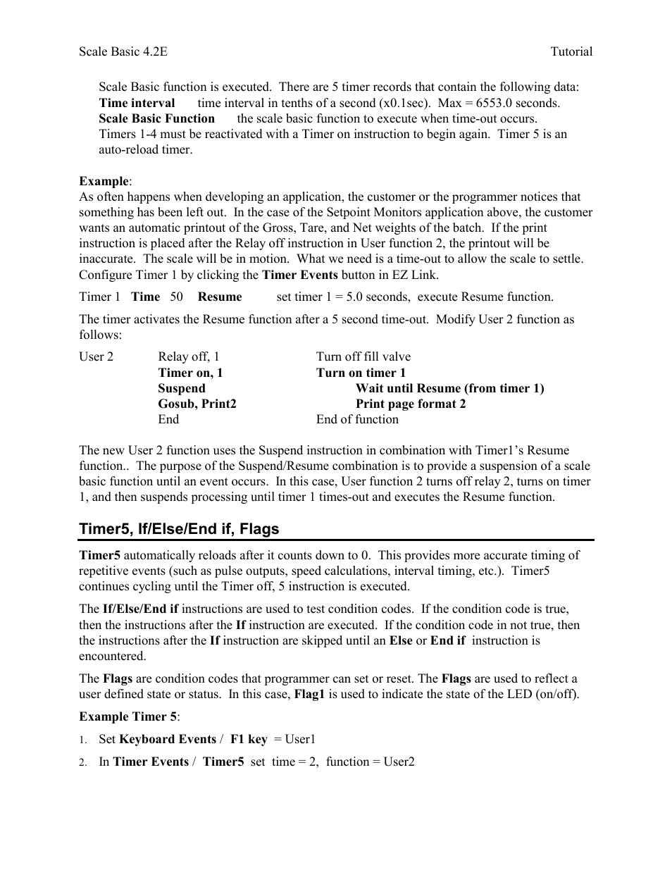 Timer5, if/else/end if, flags | Industrial Data Systems IDS Scale Basic User Manual | Page 19 / 53