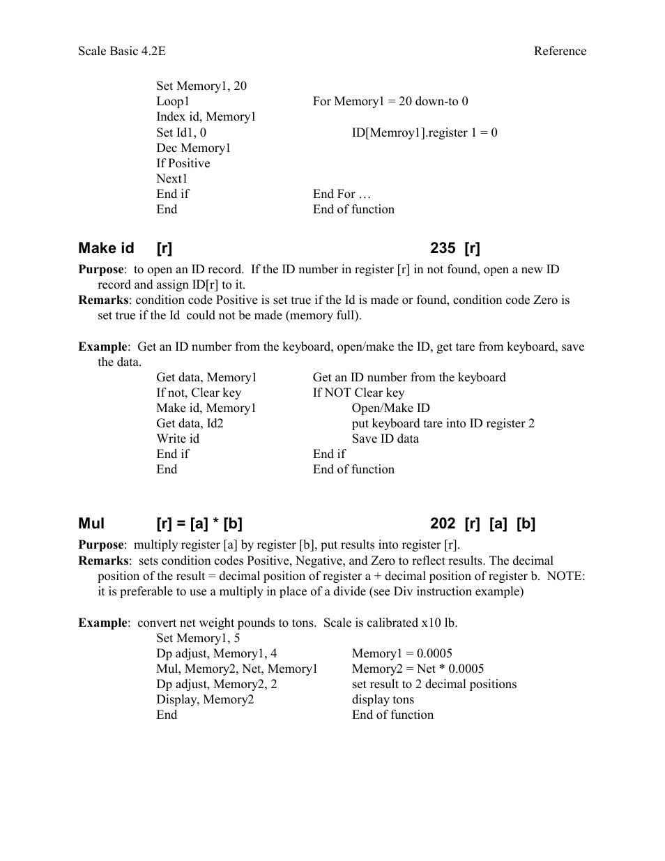 Make id [r] 235 [r, Mul [r] = [a] * [b] 202 [r] [a] [b | Industrial Data Systems IDS Scale Basic User Manual | Page 29 / 53