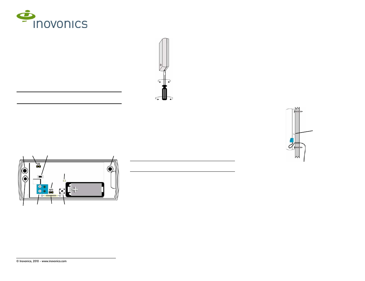 Inovonics EE1215W User Manual | 2 pages