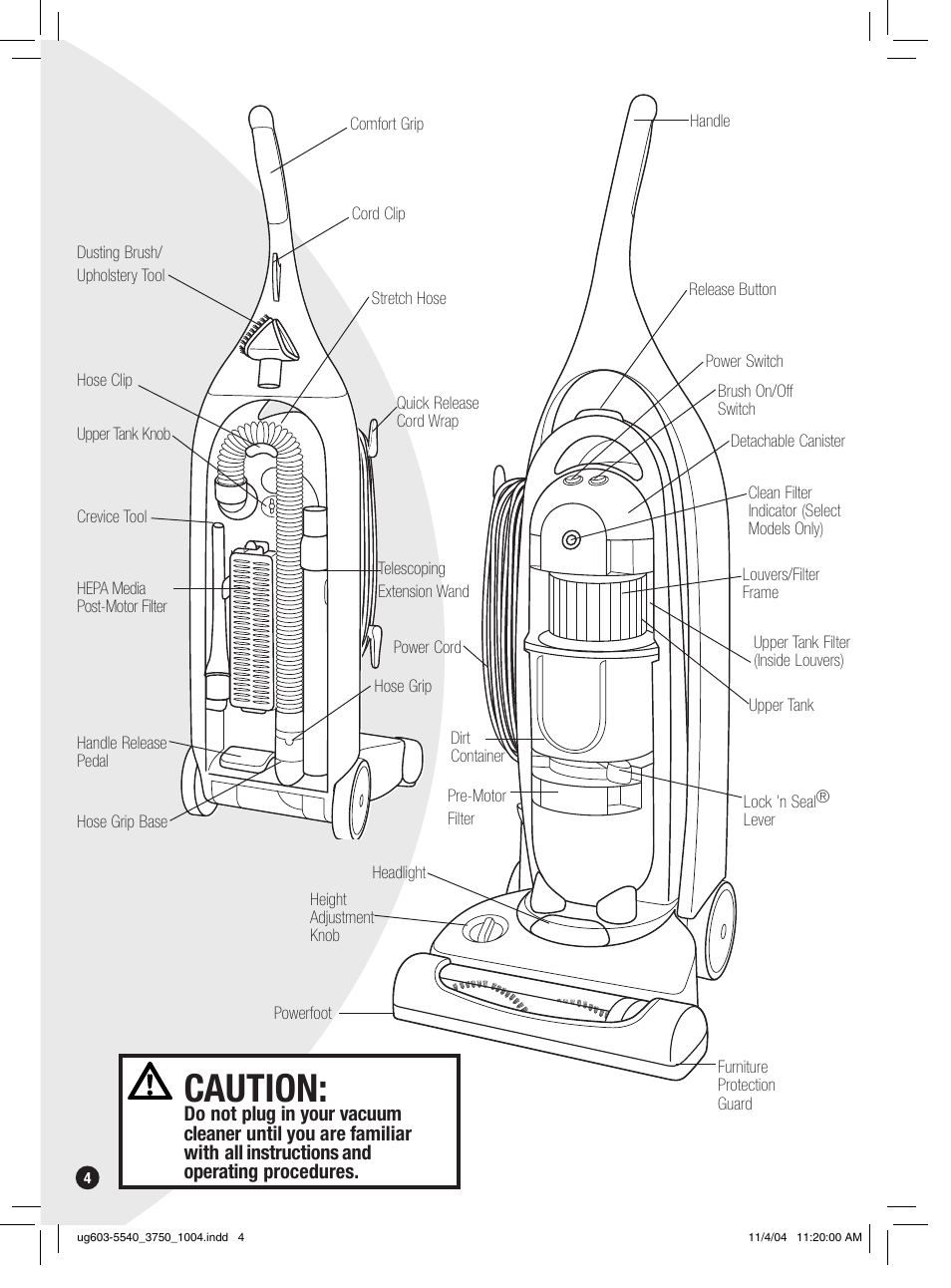 Caution | Bissell 6801 EN User Manual | Page 4 / 16