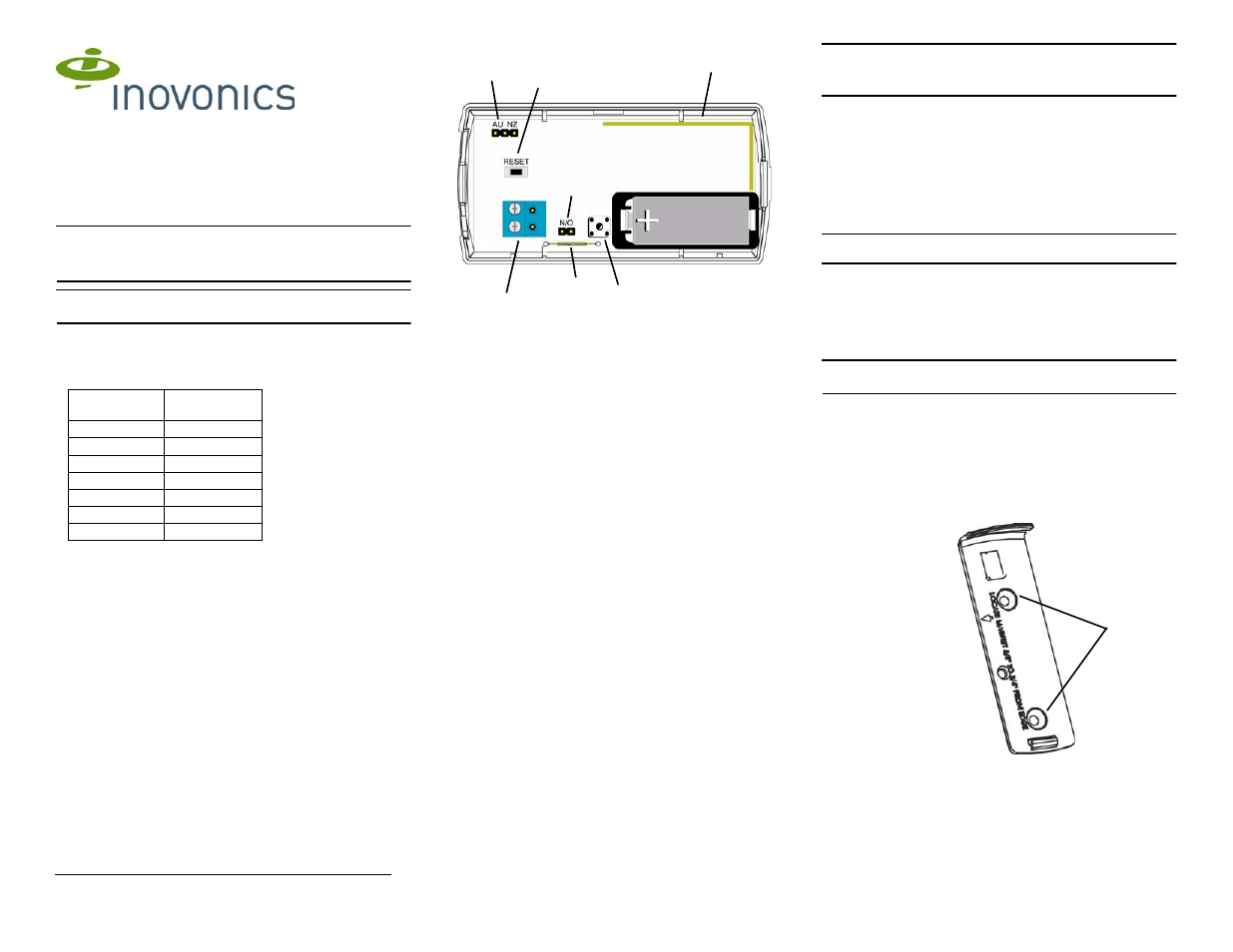 Inovonics EN1210W-60 User Manual | 2 pages