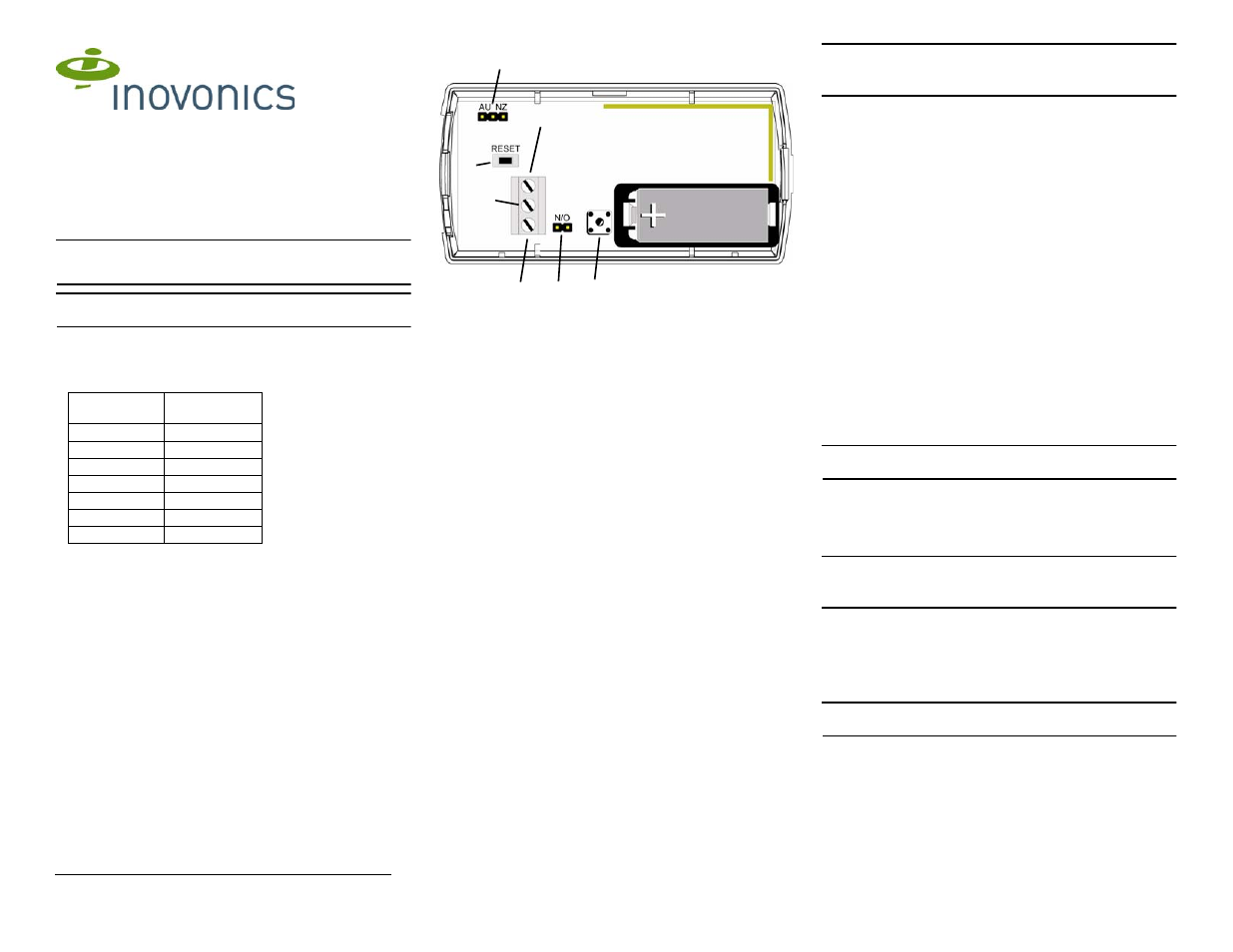 Inovonics EN1212-60 User Manual | 2 pages
