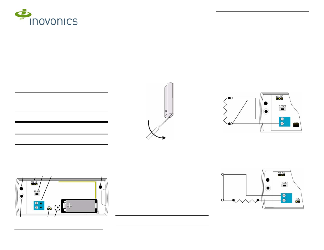 Inovonics EN1215EOL User Manual | 2 pages