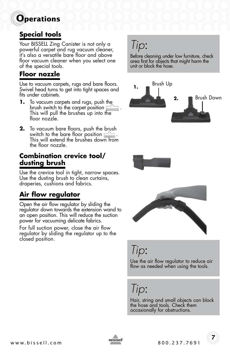 Perations | Bissell 6489 User Manual | Page 7 / 32