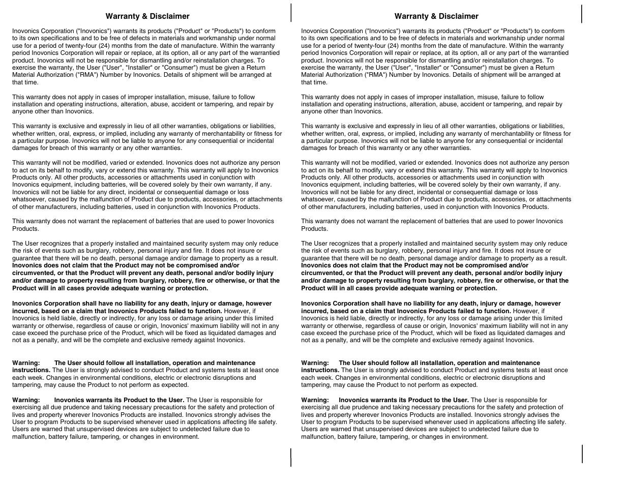 Inovonics FA200W User Manual | Page 2 / 2