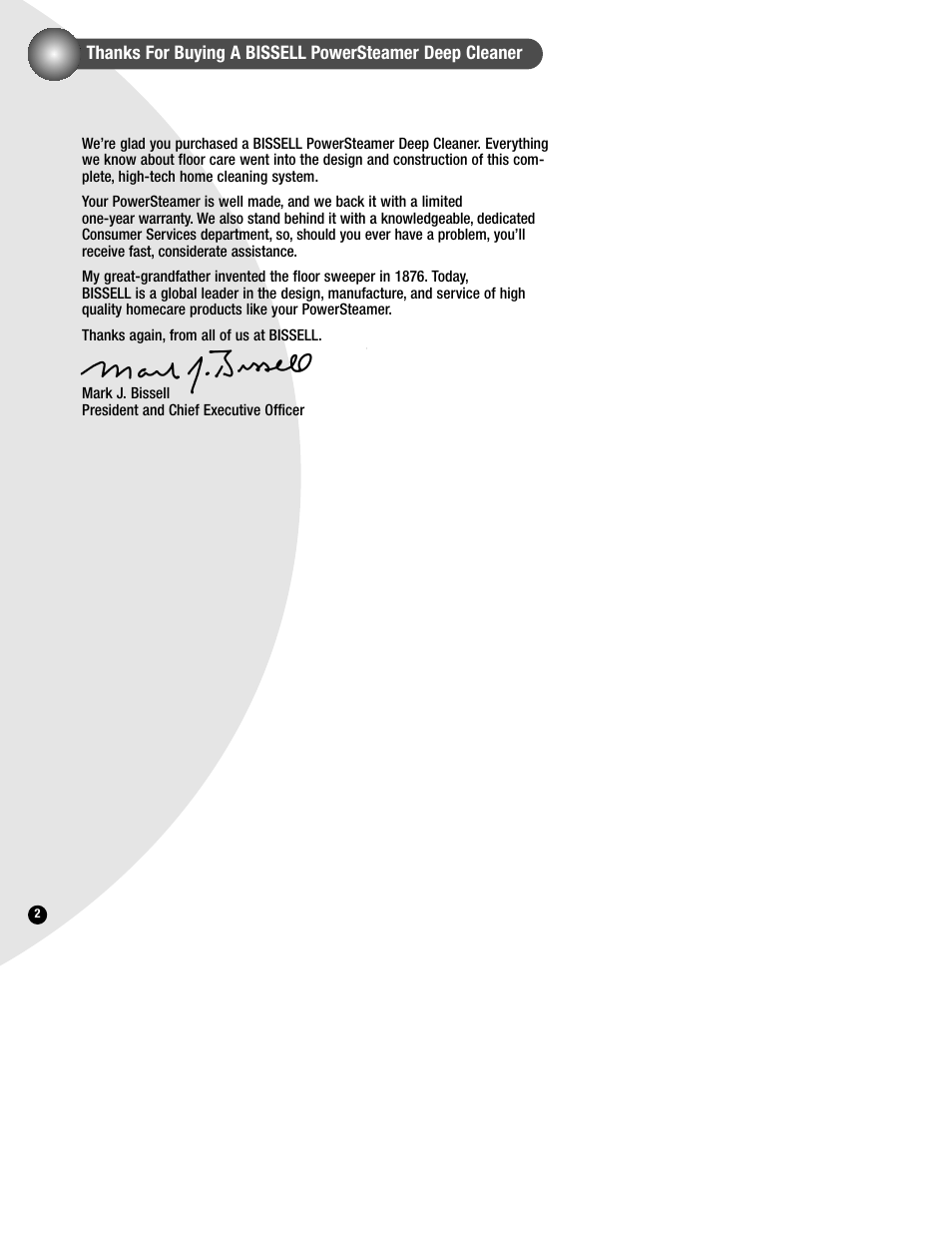 Bissell PowerSteamer 1693 series User Manual | Page 2 / 12