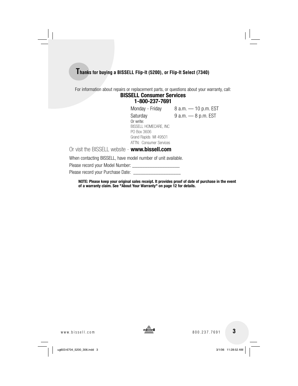 Bissell 5200 User Manual | Page 3 / 12