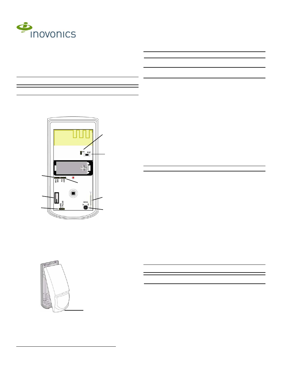 Inovonics EE1261 User Manual | 2 pages