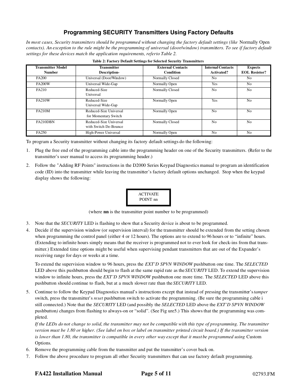 Inovonics FA422 User Manual | Page 5 / 11
