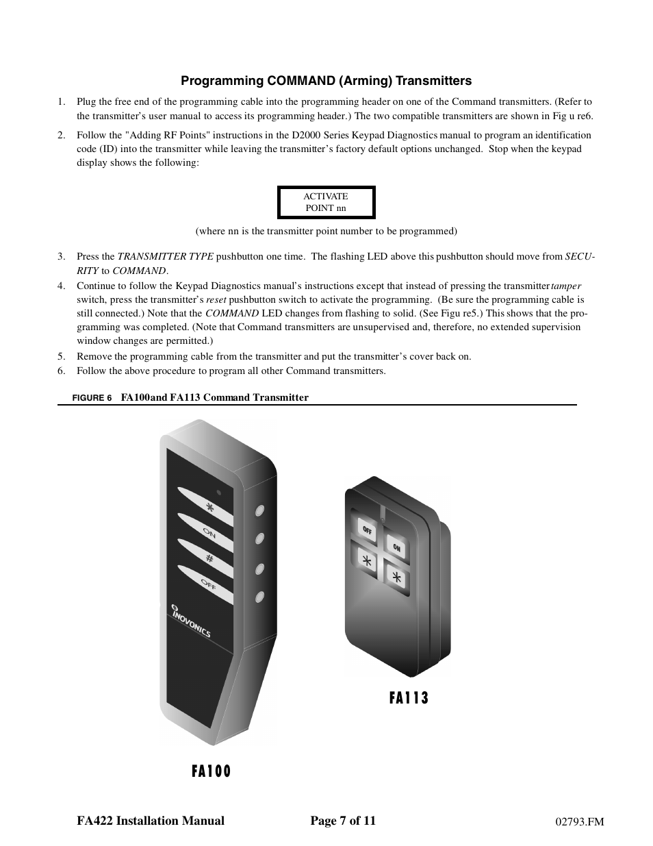 Inovonics FA422 User Manual | Page 7 / 11
