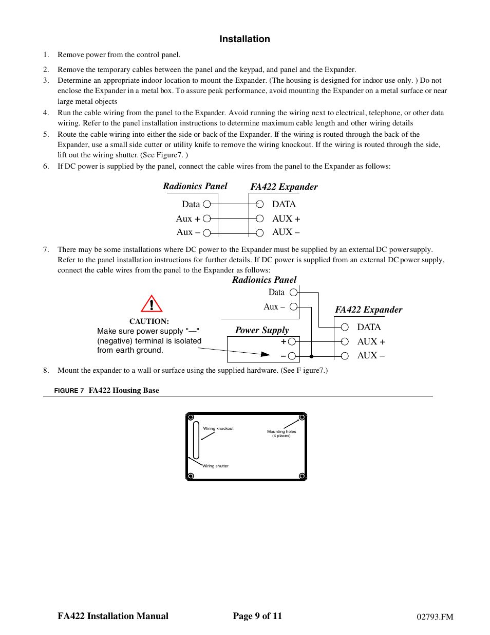 Inovonics FA422 User Manual | Page 9 / 11
