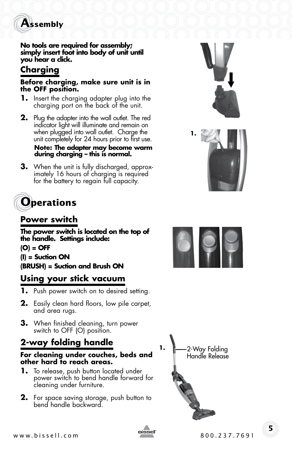 Perations | Bissell 53Y8 User Manual | Page 5 / 12