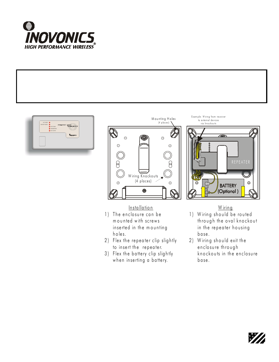 Inovonics FA575X User Manual | 4 pages