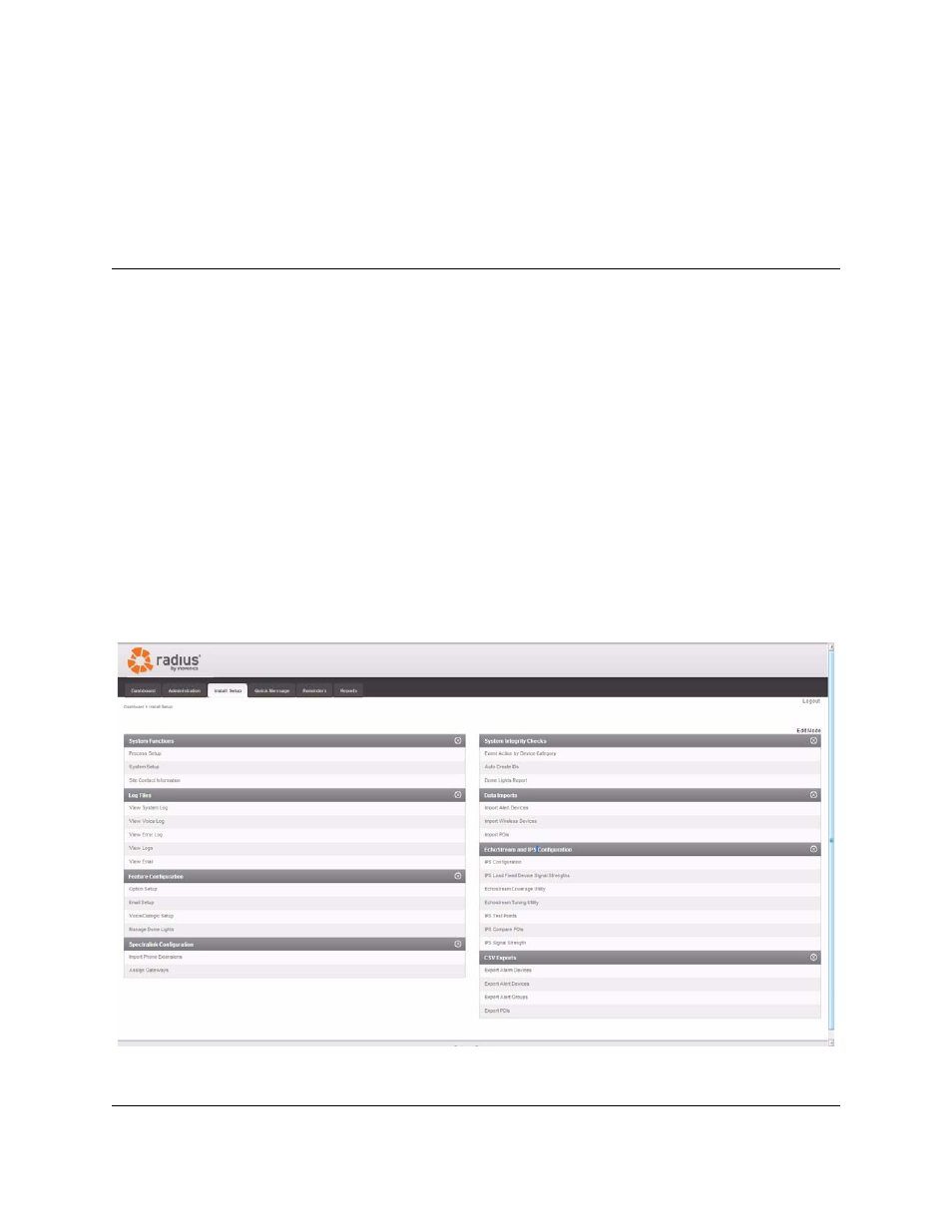 Setting up the inovonics positioning system, 1 overview, Chapter 11 | Inovonics Radius Administrator User Manual | Page 44 / 56