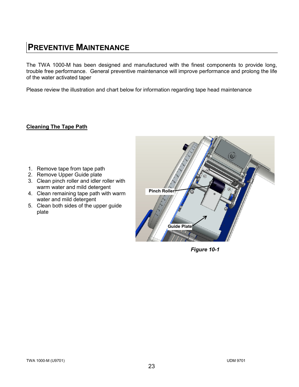 Reventive, Aintenance | Intertape Polymer Group (IPG) TWA 1000-M User Manual | Page 23 / 60