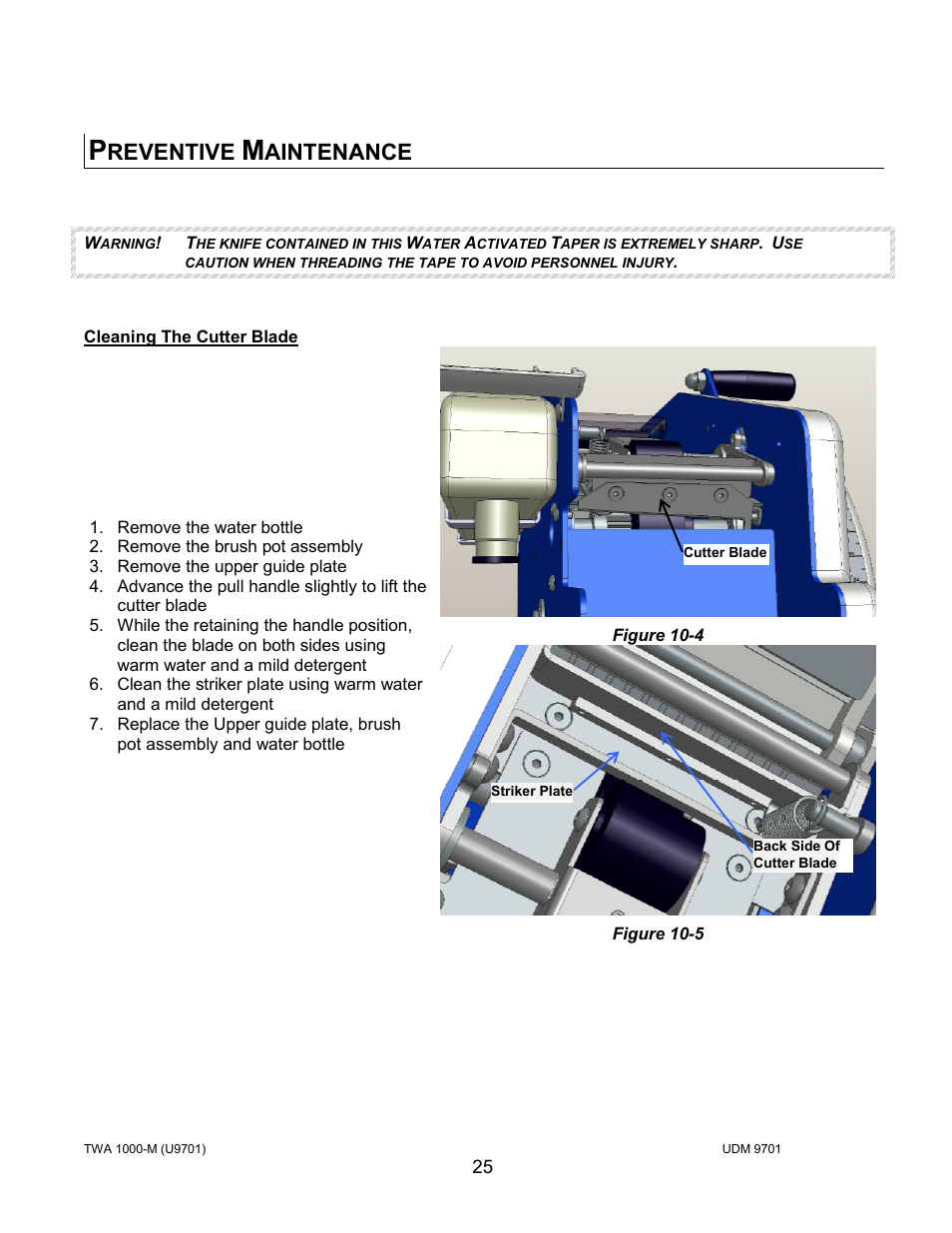 Reventive, Aintenance | Intertape Polymer Group (IPG) TWA 1000-M User Manual | Page 25 / 60